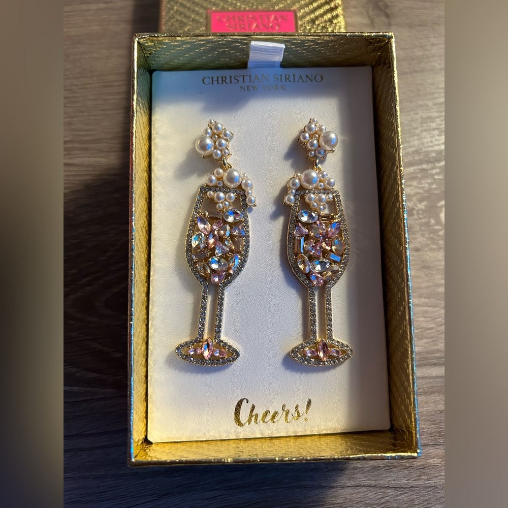 Festive Champagne Earrings